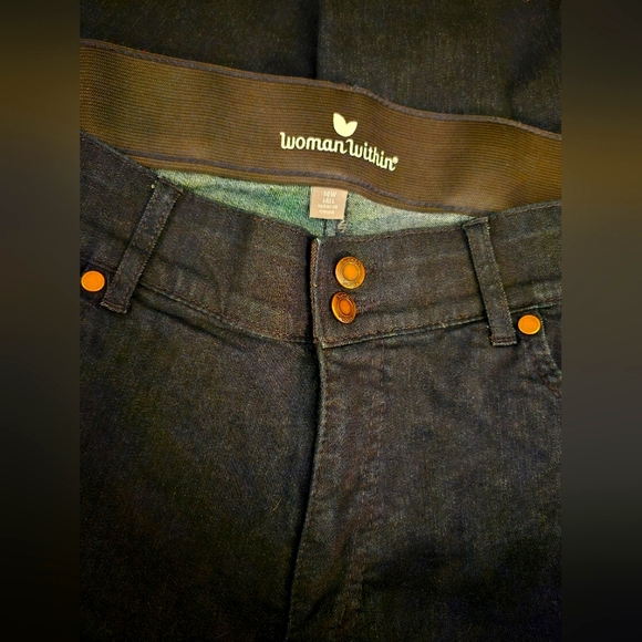 NWOT Woman Within Secret Solutions™ Tummy Smoothing Straight Leg Jean - Picture 4 of 5